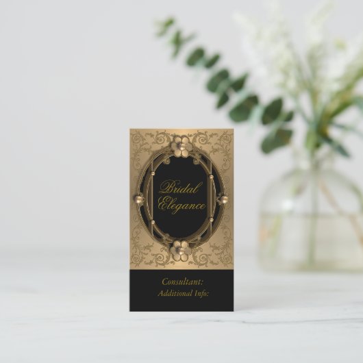 Elegante Gold Frame Business Card 2 Terminkarte (Stehend Vorderseite)