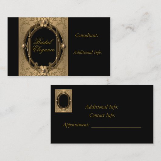 Elegante Gold Frame Business Card 3 Terminkarte (Vorne/Hinten)