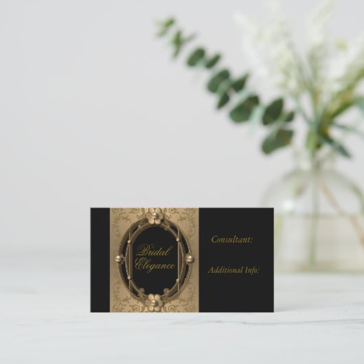 Elegante Gold Frame Business Card 3 Terminkarte (Stehend Vorderseite)