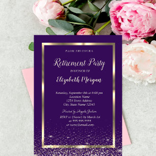 Elegante Gold Frame Confetti-Rente Einladung