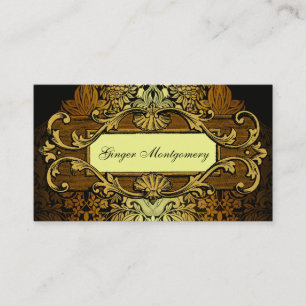 Elegante Gold Frame Damask Business Card Visitenkarte