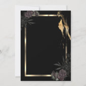 Elegante Gold Frame Dunkle Rose Rente Einladung (Rückseite)