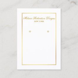 Elegante Gold Frame Earring Display Card Visitenkarte