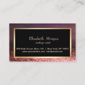 Elegante Gold Frame Glitzer Bokeh Treuekarte (Rückseite)