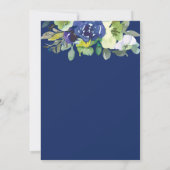 Elegante Gold Frame Navy Aquarellfarbe Weiß Einladung (Rückseite)