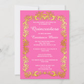 Elegante Gold Frame Quinceanera Einladung (Vorderseite)