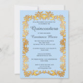 Elegante Gold Frame Quinceanera Einladung (Vorderseite)