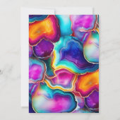 Elegante Gold Frame Rainbow Agate Wedding Einladung (Rückseite)