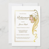 Elegante Gold Frame Rentirement Celebration Einladung (Vorderseite)