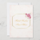 Elegante Gold Frame Rose Islamische Muslime Hochze Einladung (Rückseite)