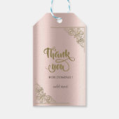 Elegante Gold Frame Rose Vielen Dank Geschenkanhänger (Vorderseite)