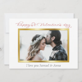 Elegante Gold Frame Valentine | Ihr Foto Feiertagskarte