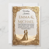 Elegante Gold Frame Wedding Einladung - Klassisch (Vorderseite)