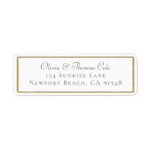Elegante Gold Frame Wedding Rücksendeadresse (Vorne)