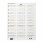 Elegante Gold Frame Wedding Rücksendeadresse (Vorne)