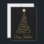 Elegante Gold Frohe Weihnachtsbaum-Flachkarte<br><div class="desc">Erstellen Sie Ihre eigenen Weihnachtskarten. Fügen Sie Ihren eigenen Gruß hinzu und machen Sie es zu Ihrem eigenen.</div>