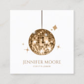 Elegante Gold Funkelnd Disco Ball Custom Quadratische Visitenkarte (Vorderseite)