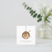 Elegante Gold Funkelnd Disco Ball Custom Quadratische Visitenkarte (Stehend Vorderseite)