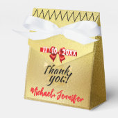 Elegante Gold Gastgeschenk Hochzeit Box mit Indivi Geschenkschachtel (Vorderseite)