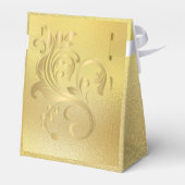 Elegante Gold Gastgeschenk Hochzeit Box mit Indivi Geschenkschachtel (Rückseite)