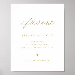 Elegante Gold-Gastgeschenk Hochzeit Poster