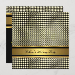Elegante Gold Geburtstagsparty Mens Man Einladung