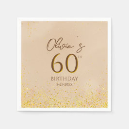 Elegante Gold Geburtstagsparty Serviette