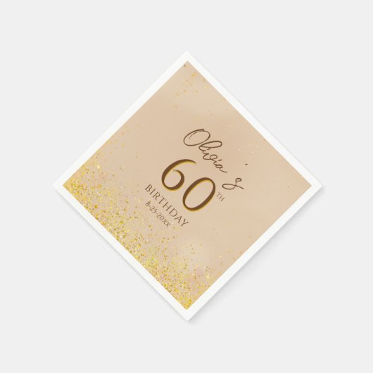 Elegante Gold Geburtstagsparty Serviette (Ecke)