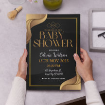 Elegante Gold Gender-neutrale Baby-Dusche