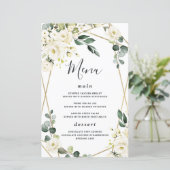 Elegante Gold Geometric Floral Wedding Menu Cards (Stehend Vorderseite)