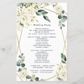 Elegante Gold Geometric Floral Wedding Programs (Rückseite)