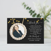 Elegante Gold Gerahmt Foto Beerdigung Dankeschön K Dankeskarte (Stehend Vorderseite)