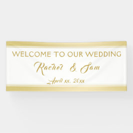 Elegante Gold Gerahmt Wedding Willkommen Banner