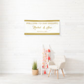 Elegante Gold Gerahmt Wedding Willkommen Banner (Insitu)
