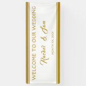 Elegante Gold Gerahmt Wedding Willkommen Banner (Vertikal)