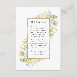 Elegante Gold Gerahmte Wildblume Edging Wedding Begleitkarte