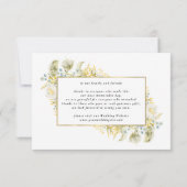 Elegante Gold Gerahmte Wildblume Edging Wedding Dankeskarte (Rückseite)
