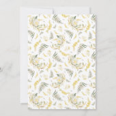 Elegante Gold Gerahmte Wildblume Edging Wedding Einladung (Rückseite)