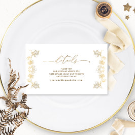 Elegante Gold Gilded Wedding Website / Details Begleitkarte
