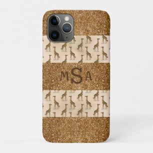Elegante Gold Giraffe Glitzer Sparkle Name Case-Mate iPhone Hülle