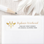 Elegante Gold Giraffe Script Rücksendeadresse (Insitu)