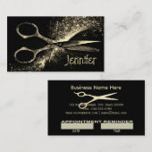 Elegante Gold Glam Friseursalon Ernennung Terminkarte (Vorne/Hinten)