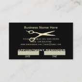 Elegante Gold Glam Friseursalon Ernennung Terminkarte (Rückseite)