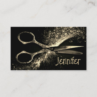 Elegante Gold Glam Friseursalon Ernennung Terminkarte