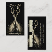 Elegante Gold Glam Friseursalon Ernennung Terminkarte (Vorne/Hinten)