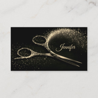 Elegante Gold Glam Friseursalon Ernennung Terminkarte