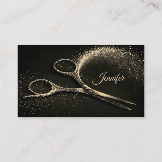 Elegante Gold Glam Friseursalon Ernennung Terminkarte (Vorderseite)