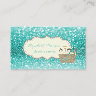 Elegante Gold Glitter Reinigungswerkzeuge Bokeh Visitenkarte