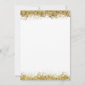 Elegante Gold Glitter Script Weihnachtsfeier Einladung (Rückseite)