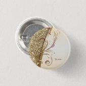 Elegante Gold Glittery Wirbel Button (Vorne & Hinten)